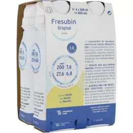 FRESUBIN ORIGINAL DRINK Vanille -drinkfles, 4x200 ml