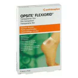 OPSITE Flexigrid transp. wondverband 6x7 cm steriel, 5 st