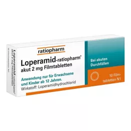 LOPERAMID-ratiopharm akut 2 mg filmomhulde tabletten, 10 stuks
