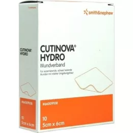 CUTINOVA Hydro 5x6 cm lijm wondkussen, 10 st