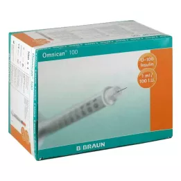 OMNICAN Insulinespuit 1 ml U100 met canule 0,30x12 mm, 100X1 st