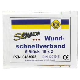Senada snelwondverband 2x18 cm, 5 st