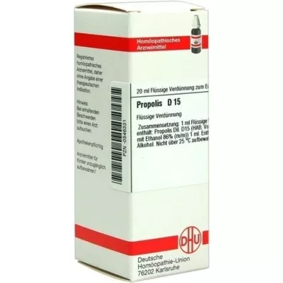 PROPOLIS D 15 verdunning, 20 ml PROPOLIS D 15 verdunning, 20 ml