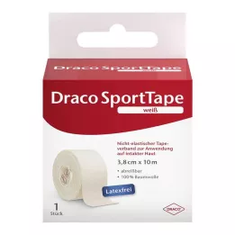 DRACO TAPEVERBAND 3,8 cm x 10 m wit, 1 stuk