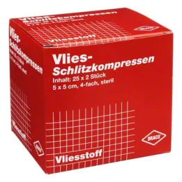 Spleetkompressen fleece 5x5c, 25x2 stuks