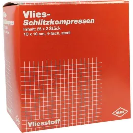 Spleetkompressen fleece 10x1, 25x2 stuks