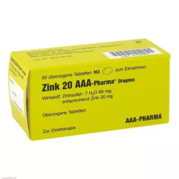 ZINK 20 AAA-Pharma Dragees, 50 stuks