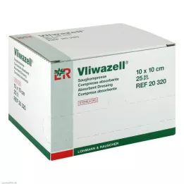 VLIWAZELL Absorberende kompressen steriel 10x10 cm, 25 stuks