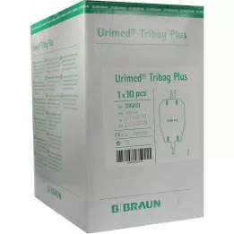 URIMED Tribag Plus Urinezak 500ml met 2cm tube, 10 st