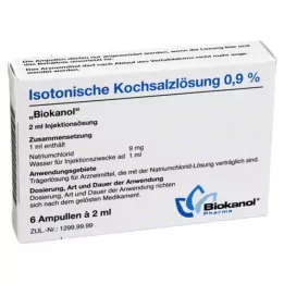 ISOTONISCHE Zoutoplossing 0,9% Biokanol ampullen, 6X2 ml