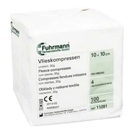 Vlieskompressen, niet-steriel, 10x10 cm, 4 lagen, 100 stuks
