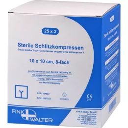SCHLITZKOMPRESSEN 10x10 cm steriel 8-weg, 25X2 st