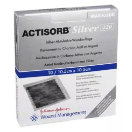 ACTISORB 220 Zilveren 10,5x10,5 cm steriele kompressen, 10 stuks