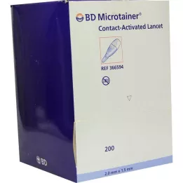 BD MICROTAINER LANZETTE BLAUW 1,5x2 mm, 200 st
