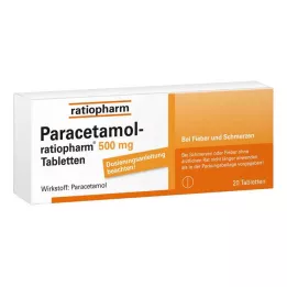 PARACETAMOL-ratiopharm 500 mg tabletten, 20 stuks