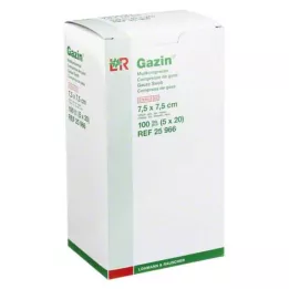 GAZIN Gaaskompres 7,5x7,5 cm steriel 12-laags, 5X20 st