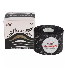 NASARA Kinesiotape 5 cmx5 m zwart, 1 stuk