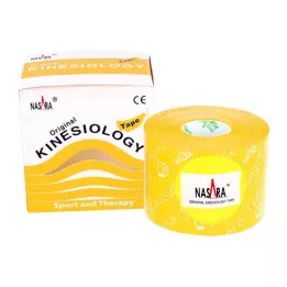 NASARA Kinesiotape 5 cmx5 m geel, 1 stuk