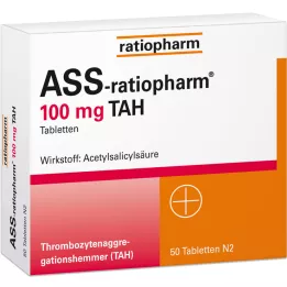 ASS-ratiopharm 100 mg TAH tabletten, 50 stuks