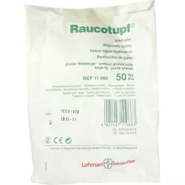 RAUCOTUPF Wattenstaafje grote katoenen kop, 50 stuks
