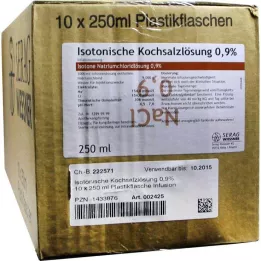 ISOTONISCHE Zoutoplossing 0,9% plastic inf. oplossing, 10X250 ml