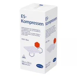 ES-KOMPRESSEN niet-steriel 7,5x7,5 cm 12-weg, 100 stuks