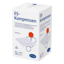 ES-KOMPRESSEN niet-steriel 10x10 cm 12-weg, 100 stuks