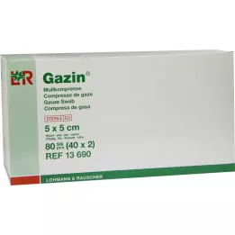 GAZIN Gaaskompres 5x5 cm steriel 12-laags, 40X2 st