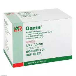 GAZIN Spleetkompressen 7,5x7,5 cm steriel 8-laags, 50X2 st