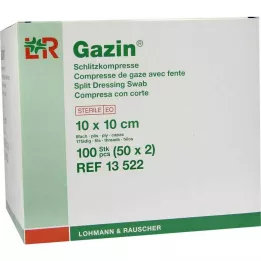 GAZIN Spleetkompressen 10x10 cm steriel 8-laags, 50X2 st