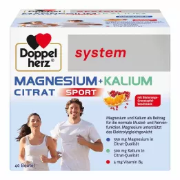 DOPPELHERZ Magnesium+Kaliumcitraat systeemkorrels, 40 stuks