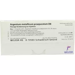 ARGENTUM METALLICUM Praeparatum D 8 ampullen, 8 st