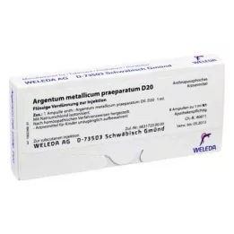 ARGENTUM METALLICUM Praeparatum D 20 ampullen, 8 st