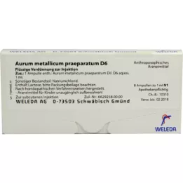 AURUM METALLICUM PRAEPARATUM D 6 ampullen, 8 st