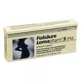 FOLSÄURE LOMAPHARM 5 mg tabletten, 20 stuks