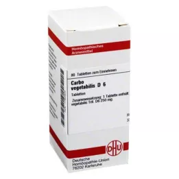 CARBO VEGETABILIS D 6 tabletten, 80 stuks