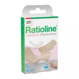 RATIOLINE gevoelige pleisterstrips in 2 maten, 10 stuks