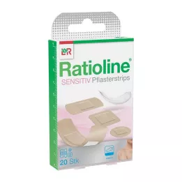 RATIOLINE gevoelige pleisterstrips in 4 maten, 20 stuks