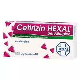CETIRIZIN HEXAL Filmomhulde tabletten voor allergieën, 20 stuks
