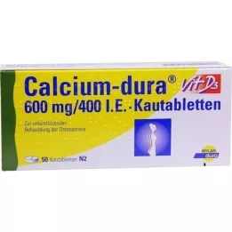 CALCIUM DURA Vit D3 600 mg/400, d.w.z. kauwtabletten, 50 st