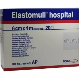 ELASTOMULL ziekenhuis 6 cmx4 m elastisch fixatieverband wit, 20 stuks
