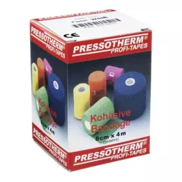 PRESSOTHERM Kohesive Bandage 8 cmx4 M Wit, 1 st