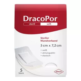 DRACOPOR Wondverband 5x7,2 cm steriel, 5 stuks