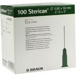 STERICAN Cannulas 21 GX2 0,8x50 mm, 100 st