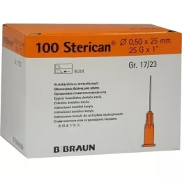STERICAN Tandheelkundige canule Luer 0,5x25 mm, 100 stuks
