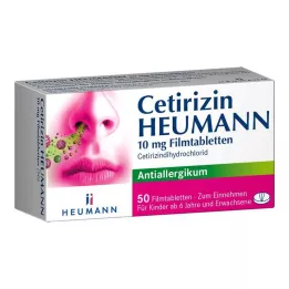 CETIRIZIN Heumann 10 mg filmomhulde tabletten, 50 stuks