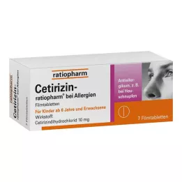 CETIRIZIN-ratiopharm voor allergieën 10 mg filmomhulde tabletten, 7 stuks