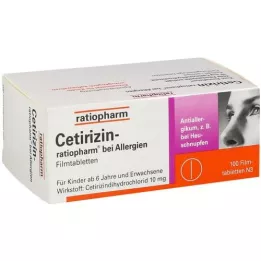 Cetirizin-ratiopharm in allergieën 10 mg films., 100 st