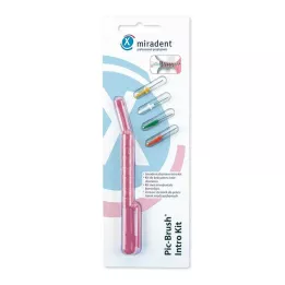 MIRADENT Interd.Pic-Brush Intro Kit 1H+4B.tra.roze, 1 st