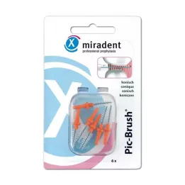 MIRADENT Interd.Pic-Brush vervangingsborstel conisch oranje, 6 stuks